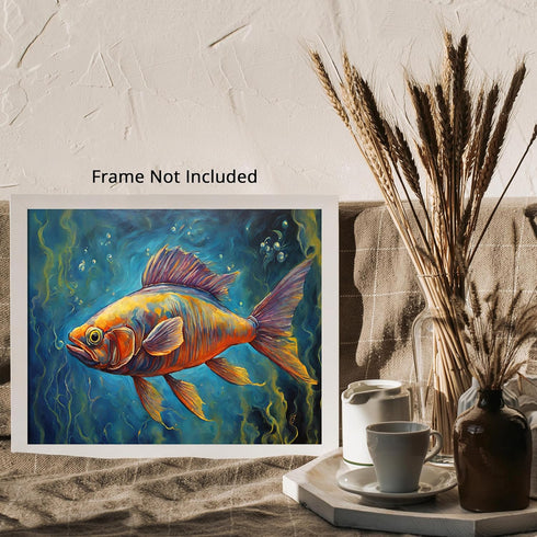 Posterizer 1 pcs- Beautiful Abstract print of a fish in the sea-Art for Animal Lovers-Abstract & Modern Art- Gift for Men Women Teens-Living Room...