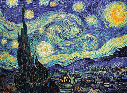 Palace Learning The Starry Night 1889 by Vincent Van Gogh - Fine Art Poster - Wall Art Print (LAMINATED, 18" x 24")...