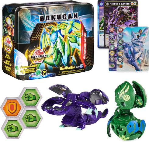 Bakugan Legends, Baku-tin, Gargonoid X Webam (Exclusive, Mystery Core, 2 Gate Cards, 4 Baku-Cores, Collectible Action Figures, Ages 6 and Up...