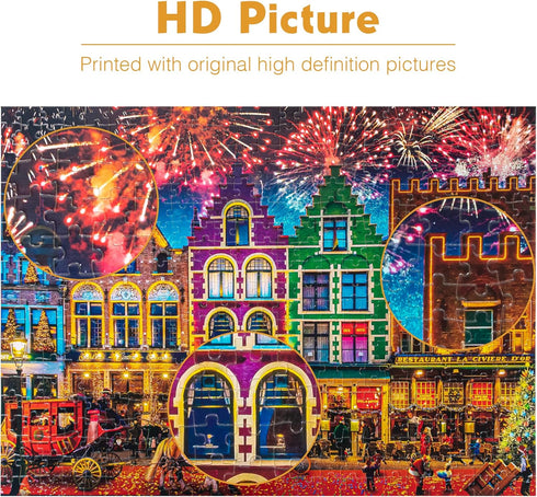 Tektalk Puzzles for Adults, 500 Piece Wooden Puzzle, Jigsaw Puzzles 500 Pieces for Teens & Adults - Bruges Belgium...