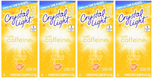 Crystal Light On The Go Citrus Caffeine, 10 Packets (Pack of 4)...