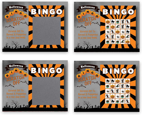 My Scratch Offs - 26 Pack Halloween Bingo Scratch Off Game Cards for Party Favors, Business Promotion, Prizes, Rewards, School Supplies & Family G...
