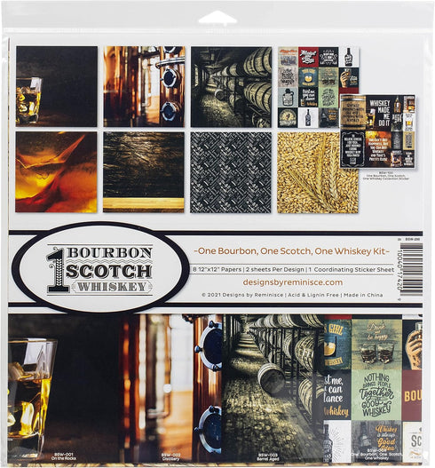 Reminisce Bourbon, Scotch, One Whiskey Scrapbook Collection Kit Paper Crafts...