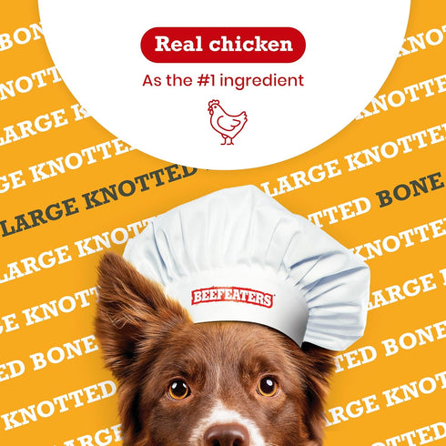 Beefeaters Rawhide Free Large Knotted Bone Dog Treat 3ct...