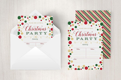 Your Main Event Prints Christmas Party Invitation - Christmas Party Invite - Holiday Party Invitations - 20 Fill-In Invitations and Envelopes...