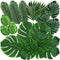 74 Pcs 7 Kinds Artificial Palm Leaves Tropical Fake Leaves, Monstera Leaf for Safari Jungle Hawaiian Dinosaur Luau Party Table Decoration Wedding ...