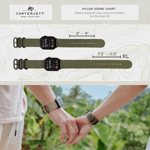 Hiking Trail Nylon Band | The Original Rugged Compatible with Apple Watch Band for Men & Women - Soft, Breathable, Woven Water-Resistant Nylon Men...