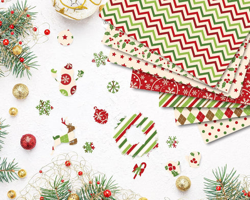 Whaline 12 Designs Christmas Pattern Paper Pack 24 Sheet Merry Christmas Scrapbook Specialty Paper Double-Sided Collection Green Red Decorative Cr...
