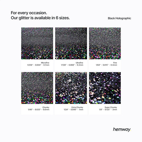 Hemway Polyurethane & Epoxy Resin Glitter 100g / 3.5oz Metallic Crystal Flake Additive for Flooring Jewelry Tumblers Glass Pigment - Chunky (1/40"...