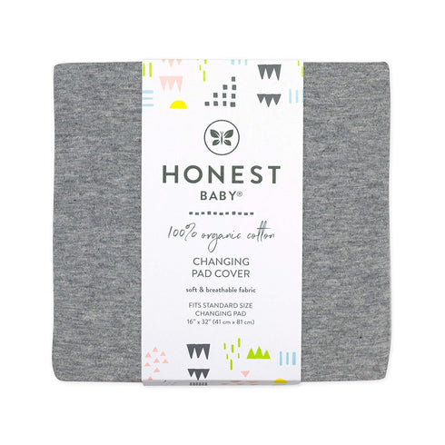 HonestBaby unisex baby Organic Cotton Changing Pad Cover and Toddler Sleepers, Gray Heather, One Size US...