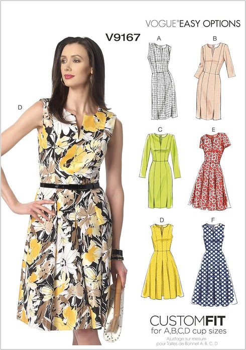 Vogue Patterns V9167 Misses' Notch-Neck Princess-Seam Dresses, A5 (6-8-10-12-14)...