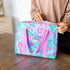 Lilly Pulitzer Cute Lunch Bag for Women, Large Capacity Insulated Tote Bag, Blue Mini Cooler with Storage Pocket and Shoulder Straps, Best Fishes...