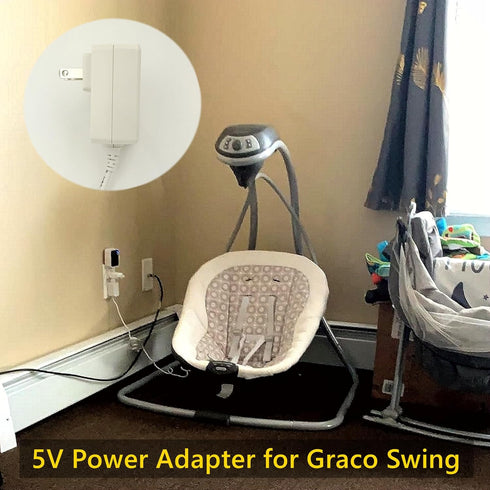 5V Charger for Graco Simple Sway Swing, Power Cord Replacement for Duetsoothe/DuoGlider/Glider LX/Simple Sway LX/Sweetpeace, 5V Baby Swing Power A...