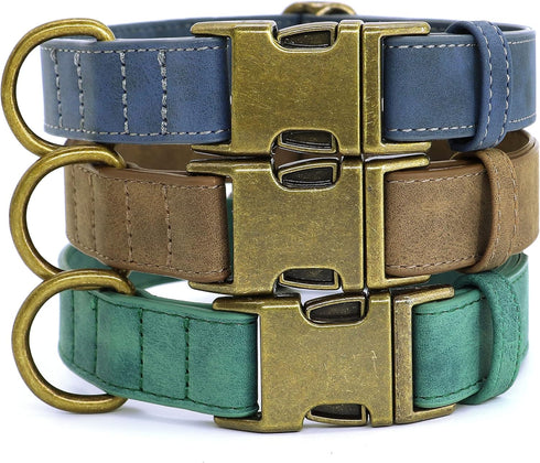 PET ARTIST Leather Dog Collar with Metal Buckle,Heavy Duty Dog Collar Adjustable for Small Medium Large Dogs Cats Pets...