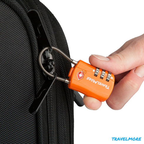 TSA Approved Travel Combination Cable Luggage Locks for Suitcases & Backpacks - 1 Pack of Orange TSA Lock...