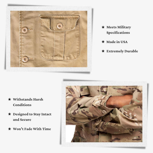 ButtonMode Military Spec Army Buttons BDU ACU OCP GI LE Police Tactical Cadet Uniform Button Set Includes 12 Olive Drab Green 19mm (3/4 Inch) Butt...