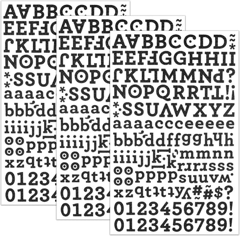QQ&U Black Glitter Alphabet Letter Stickers 3 Sheets...