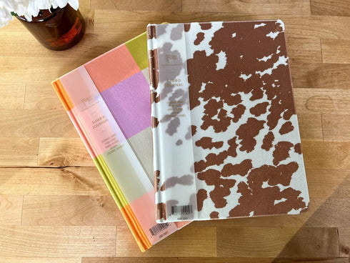 DesignWorks Ink Jumbo 7.5" x 10.25" Notebook Journal with 200 Lined Pages, Ribbon Marker, and Pockets, Velvet Rainbow Check...
