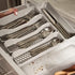 Spectrum Diversified Hexa Drawer Organizer Tray Modern Kitchen Cutlery, Utensil, Silverware Holder Caddy, 5 Dividers Cabinet Storage, 10 x 13, Cle...