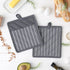 Professional and Commercial Grade, Chef Stripe Kitchen, Potholders, Gray...