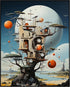 Posterizer 1 pcs-surreal giant treehouse in alien planet-Abstract & Modern Art-Fantasy & Fiction Art-Gift for Art Lovers-Decor for Home & Office- ...