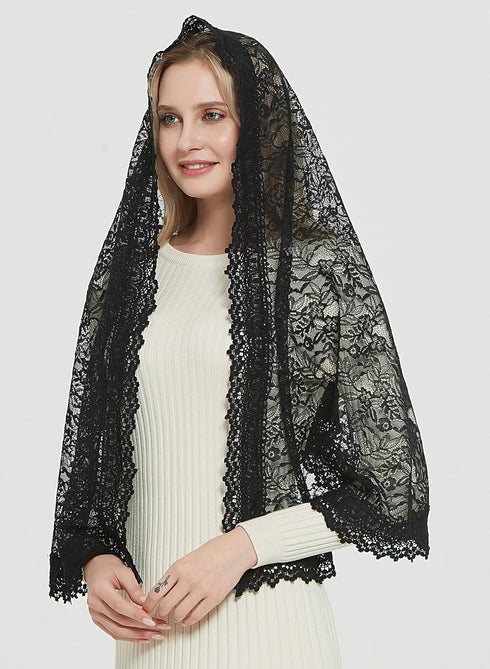 Soft Scarf Mantilla Ivory Lace Catholic Chapel Veil V31...