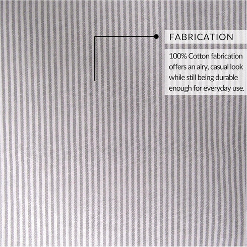 Elrene Home Fashions Tucker Ticking Stripe Tier Window Curtains for Kitchen or Bathroom, 30" x 36", Set of 2, Gray...