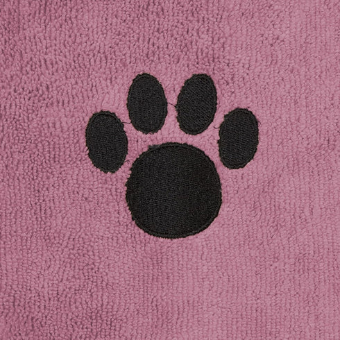 Bone Dry Pet Robe Collection, Embroidered Absorbent Microfiber Bath Robe with Adjustable Closure, for Dogs & Cats, Medium, Rose...