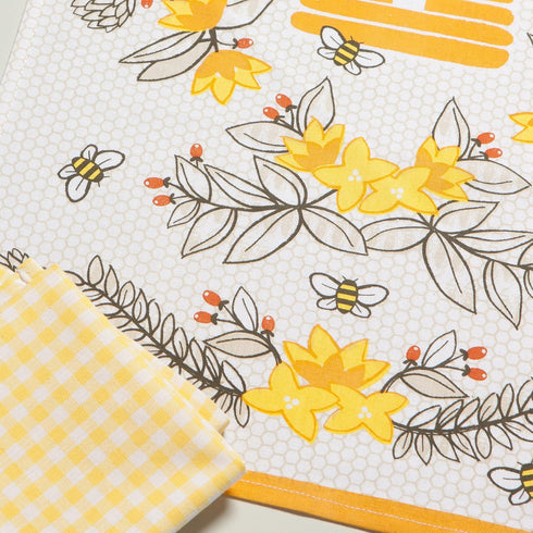 Now Designs Kitchen Tea Towel, Bees - 18 x 28 in | Set of 2...