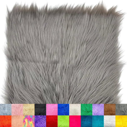 Faux Fur Fabric Squares - 14x14 Inches Pre-Cut Craft Fur Fabric - Shaggy Mohair Fabric for Costumes, Apparel, Rugs, Pillows, Decorations and More ...