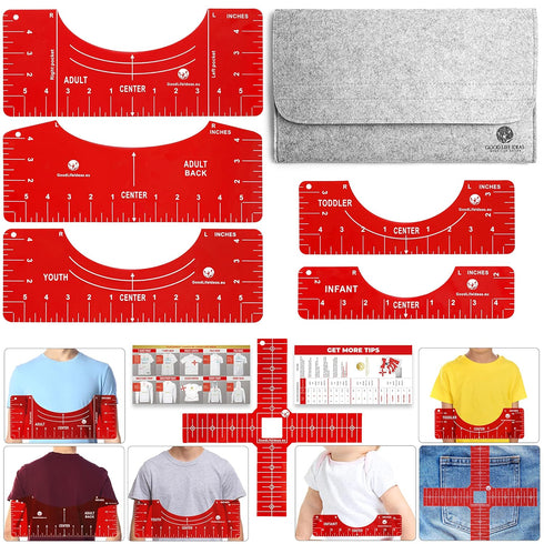 Tshirt Ruler Guide for Vinyl Alignment - T Shirt Ruler Guide for Heat Press, Shirt Measurement Tool for Heat Press, T-Shirt Ruler Centering Guide...