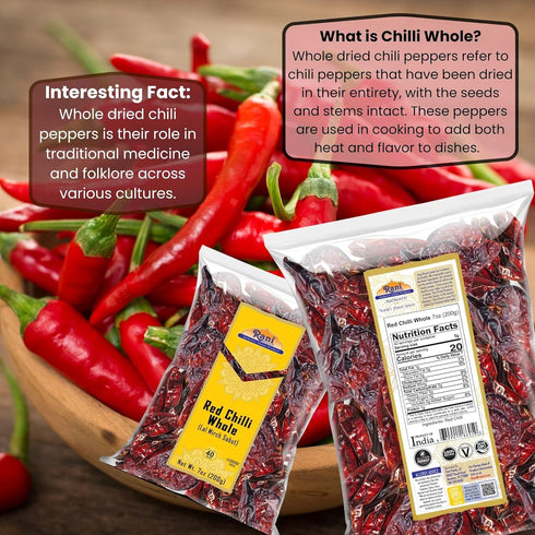 Rani Chilli Whole (Lal Mirch Sabut) 7oz (200g) ~ All Natural | Vegan | No Colors | Gluten Friendly | NON-GMO | Kosher...