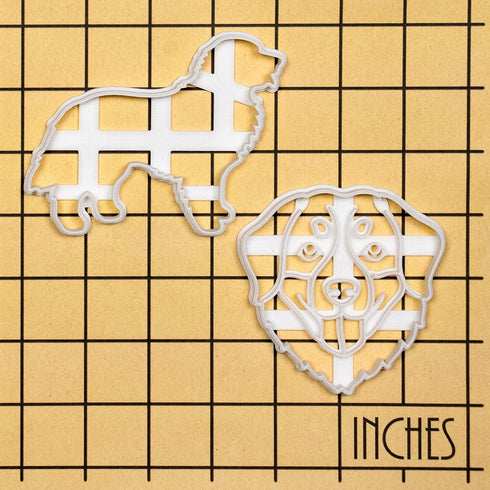Set of 2 Bernese Mountain Dog cookie cutters (Designs: Face and Silhouette), 2 pieces - Bakerlogy...