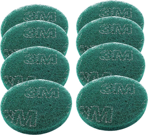 8Pcs Scrub Pads Round Scrubber Scouring Pads Abrasive Scuffing Tool for Home Kitchen House Cleaning, Green...