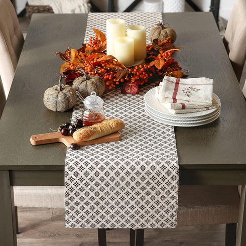 DII Fall Table Decorations Indoor Décor, Thanksgiving, Reversible Table Runner, 14x72, Autumn Leaves...
