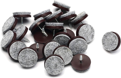 Nail on Felt Pads Furnigear Furniture Pads Nail- Floor Protectors for Furniture Legs 24Pack Chair Felt Pads for Hardwood Floors(1-1/2",Gray)...