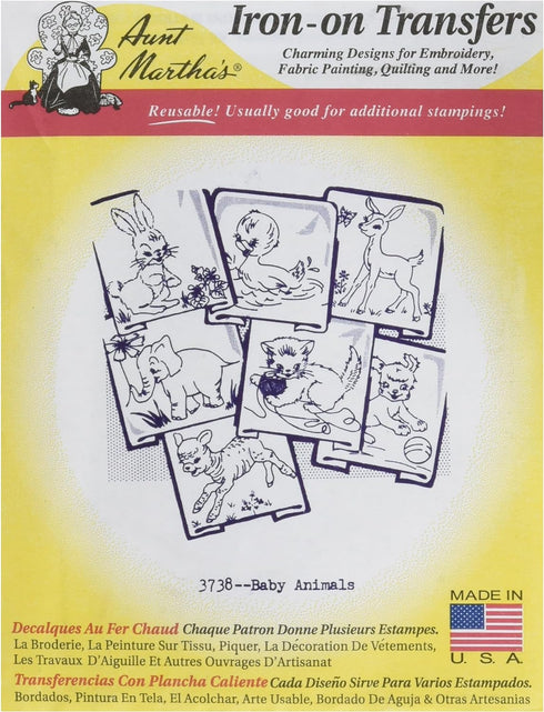 Aunt Martha's Iron On Transfer Patterns for Stitching, Embroidery or Fabric Painting...