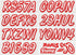 Whipline Solid White/Red 3" Alpha-Numeric Registration Identification Numbers Stickers Decals for Boats & Personal Watercraft...