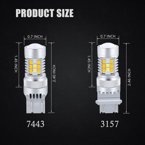 Alla Lighting 7444NA 7443 LED Switchback Turn Signal Lights Bulbs, Dual Color Amber Yellow/6000K White, Blinker Lamps/Parking Lights/DRL Super Bri...