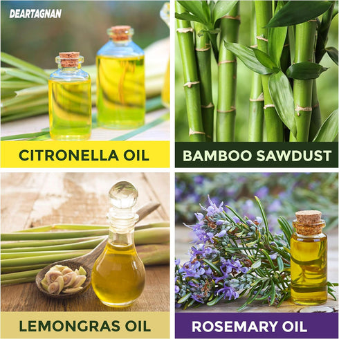 Mosquito Incense Repellent Sticks with Natural Ingredients Citronella, Lemongrass and Rosemary Oil Non Toxic and DEET Free. Anti- Mosquitos Repell...