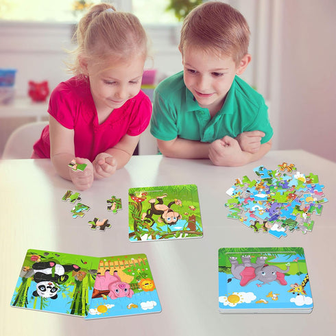 6 Packs Wooden Animals Jigsaw Puzzle, Early Educational Learning Toys Set Preschool Puzzles for 2-5 Years Old Kids...