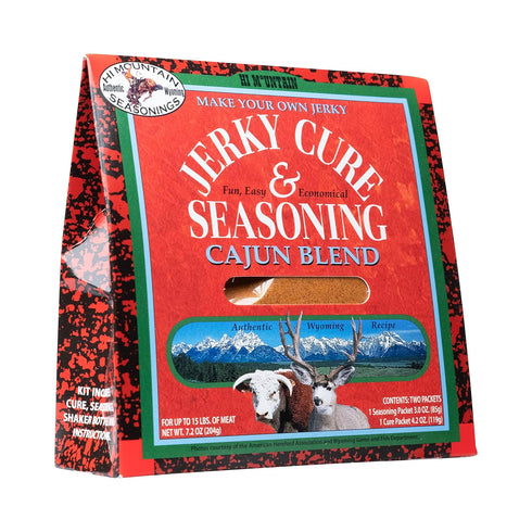 Hi Mountain Jerky Seasoning and Cure Kit | CAJUN BLEND | Create Savory Homemade Beef Jerky | Great for Beef, Deer, Elk, & Venison | Mix will Seaso...