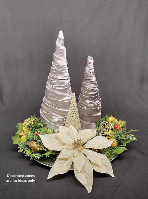 AllStellar Paper Mache Cones Open Bottom Variety Pack Set of 3-13.75x5, 10.63x4, 7x3 in. for DIY Art Projects and Decorations - Various Sizes to C...