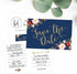 Hadley Designs 25 Navy Floral Save The Date Cards For Wedding, Engagement, Anniversary, Baby Shower, Birthday Party, Flower Save The Dates Postcar...