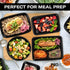 50-Pack Reusable Meal Prep Containers Microwave Safe Food Storage Containers with Lids, 12 OZ - 1 Compartment Take Out Disposable Plastic Bento Lu...