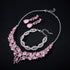 Rhinestone Bridal Jewelry Sets for Women Crystal Necklace Earrings Bracelet Set Silver-Tone Wedding Bridal Bridesmaid Gifts fit with Wedding Dress...