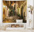 Ambesonne Cityscape Tapestry, Courtyard Night View with Street Cafe Chairs Plants in Flowerpots Rome Print, Wide Wall Hanging for Bedroom Living R...