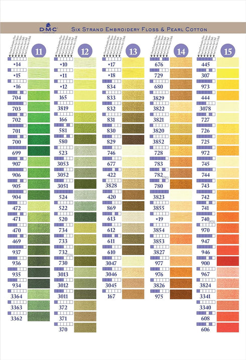 DMC COLORCRD Needlework Threads 12-Page Printed Color Card...