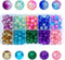 TOAOB 200pcs 8mm Glass Beads for Jewelry Making Crackle Glass Lampwork Beads Round Loose Spacer Bead Supplies for DIY Crafts Bracelets Necklaces...