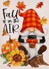 Fall is in the Air Gnome Pumpkin Coffee Decorative Garden Flag, Autumn Maple Leaves Yard Outside Decorations, Buffalo Plaid Cheetah Polka Dots Far...